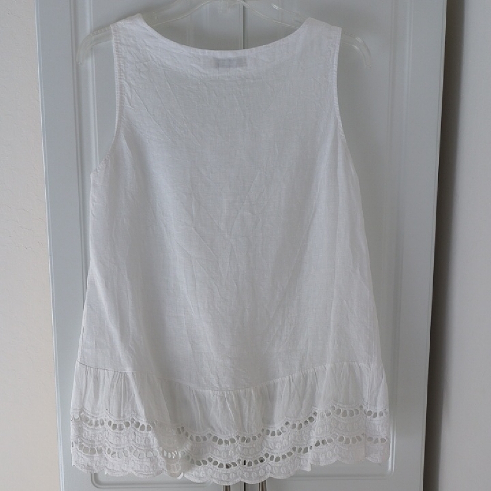 Valentina White Lace Hem Blouse - Picture 3 of 3